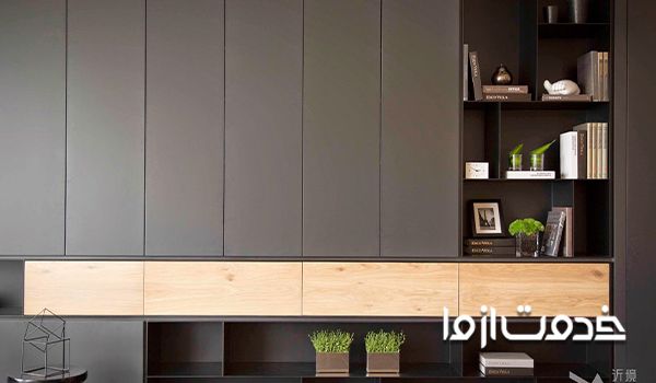 مدل کمد دیواری قهوه‌ای پررنگ