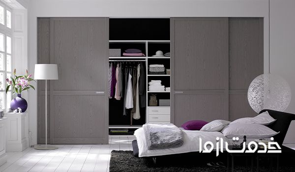 مدل کمد دیواری جدید نقره‌ای