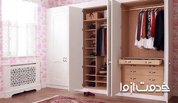 مدل کمد دیواری اتاق خواب طبقه‌ای