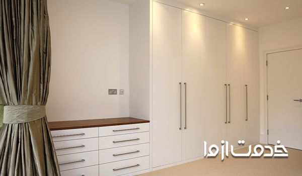 مدل کمد دیواری اتاق خواب با دستگیره بلند