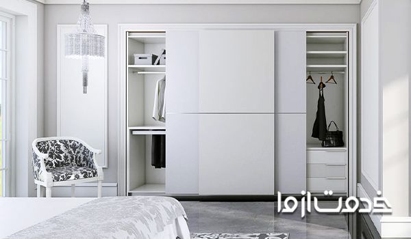 مدل کمد دیواری ریلی سفید