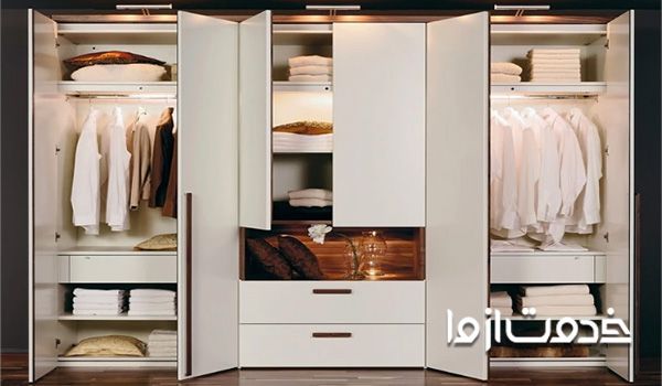 کمد دیواری جدید سفید قهوه‌ای