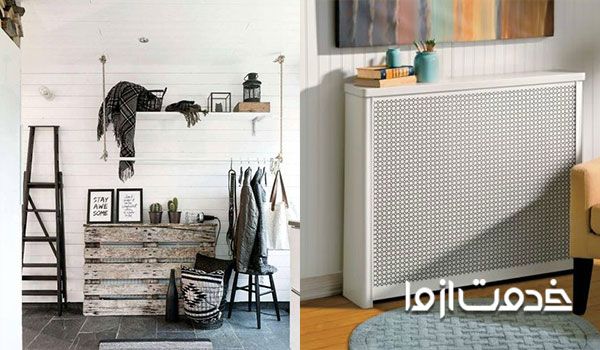 کاور شوفاژ یا کاور رادیاتور با طرح لانه زنبوری و چوبی