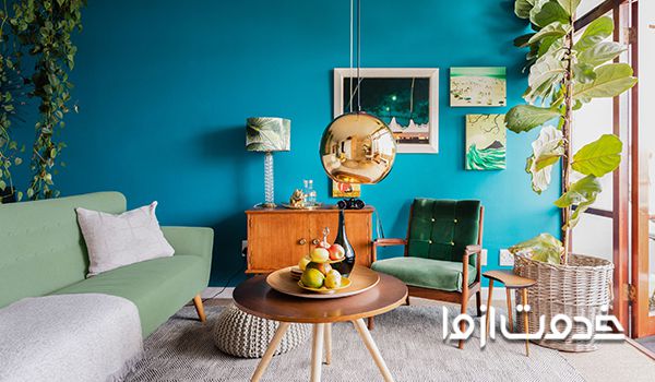 مدل رنگ دیوار پذیرایی