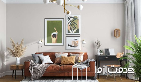 ترکیب سفید در رنگ دیوار پذیرایی