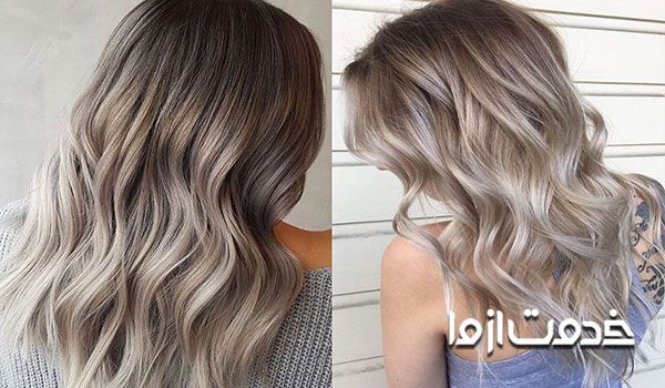 عکس انواع رنگ ترکیبی ، نگ موی دودی طلایی