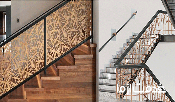 رنگ مسی و طلایی برای نرده پله