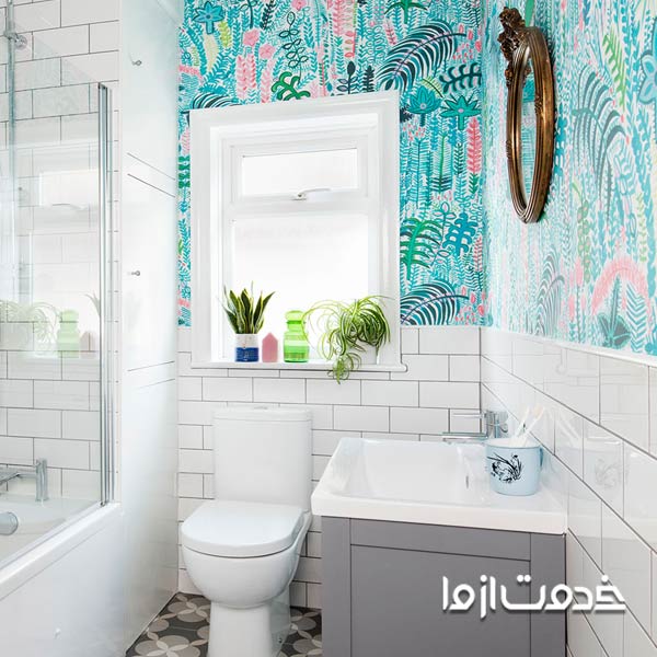 کاغذ دیواری روی سرامیک