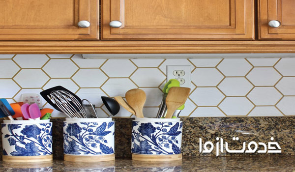 کاغذ دیواری روی کاشی