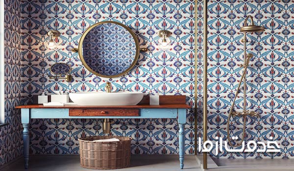 نصب کاغذ دیواری روی کاشی