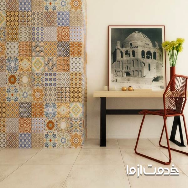 پوشاندن کاشی با کاغذ دیواری