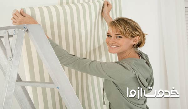 کاغذ دیواری بالای سرامیک پذیرایی