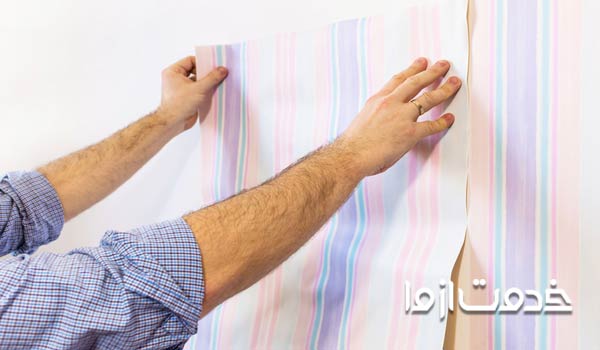 نصب کاغذ دیواری روی سرامیک