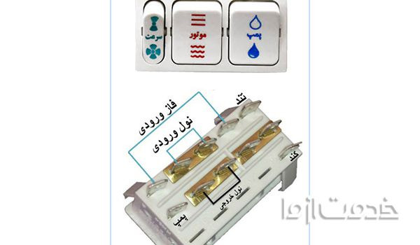 نقشه و نحوه اتصال کلید کولر تمام قطب