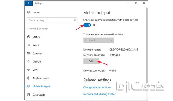 روش اتصال هات اسپات لپ تاپ به گوشی