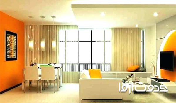 ترکیب رنگ دکوراسیون پذیرایی - ترکیب رنگ زرد و کرم