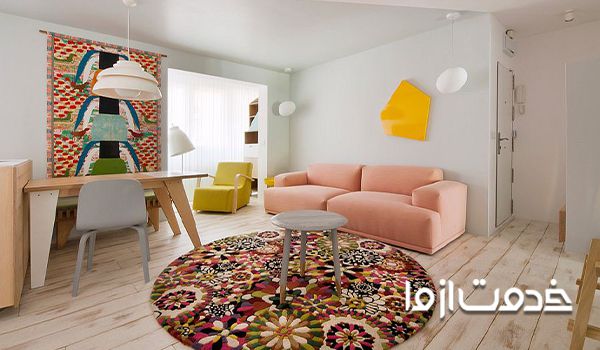 ترکیب رنگ مبلمان منزل - ترکیب رنگ صورتی و سفیذ