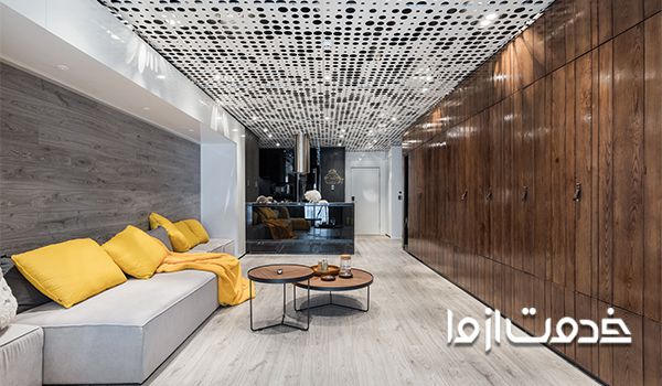 مکمل رنگ طوسی در دکوراسیون -  ترکیب رنگ طوسی و زرد