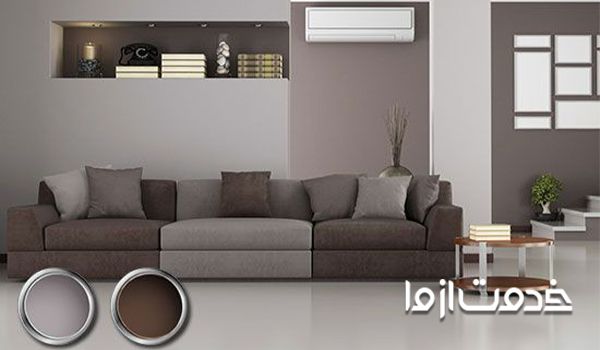 مکمل رنگ طوسی در دکوراسیون - ترکیب رنگ طوسی و قهوه‌ای تیره