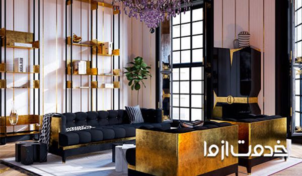 قوانین ترکیب رنگ در دکوراسیون داخلی - رنگ مشکی و طلایی