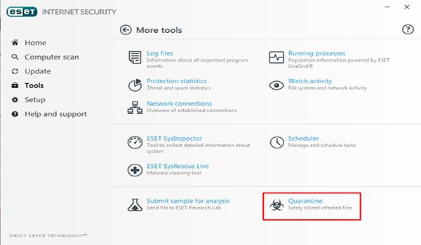 فایل های قرنطینه شده 