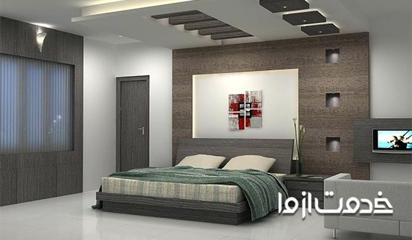 نمونه رنگ آمیزی و نقاشی سقف اتاق خواب  