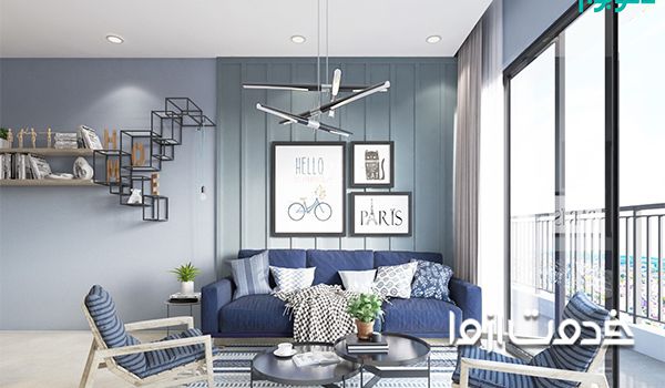 هماهنگی رنگ سقف با ست مبلمان خانه