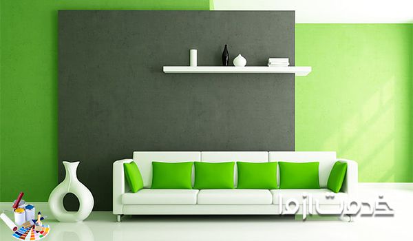 دیوار رنگ شده با رنگ پلاستیک