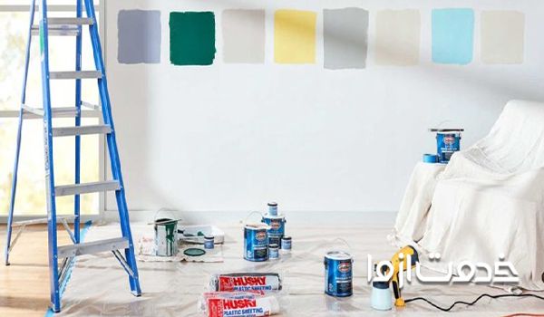 لگه گیری دیوار رنگ شده 