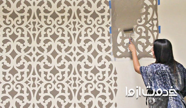 استفاده از شابلون، یکی از ترفندهای نقاشی ساختمان 