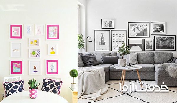 تزیین  دیوار پذیرایی با تابلو به سبک جدید