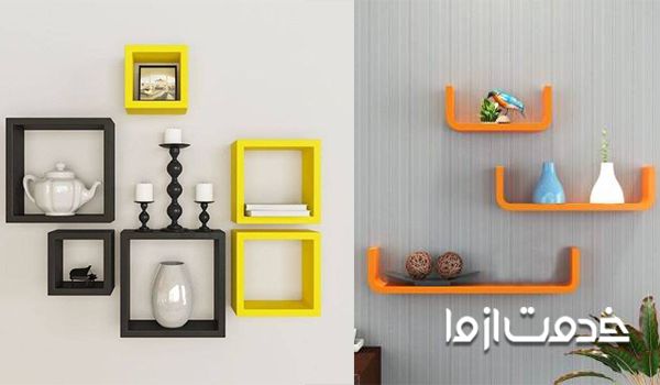 تزیین و دکوراسیون دیوار با شلف دکوری رنگی 