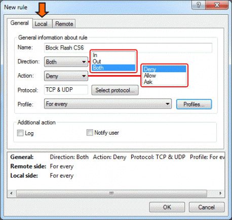 محدود کدن دسترسی برنامه ها به اینترنت 
