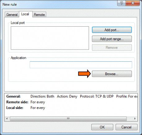 آموزش محدود کردن برنامه به اینترنت در ای ست 