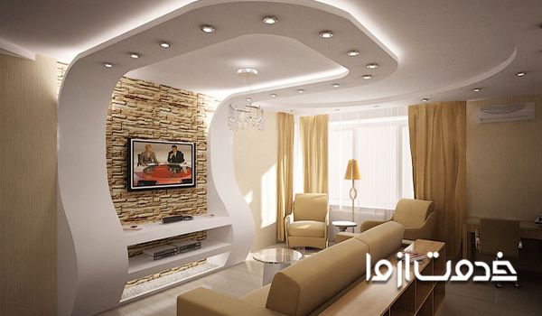  انواع کناف کاری سقف -  نمونه‌ای از سقف کاذب کناف یکپارچه 