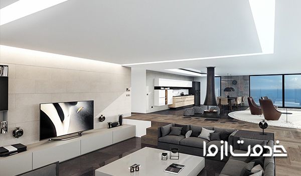  انواع کناف کاری سقف - سقف کاذب کناف مشبک یا برجسته