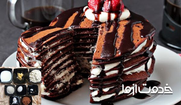 مواد لازم برای تهیه پنکیک شکلاتی