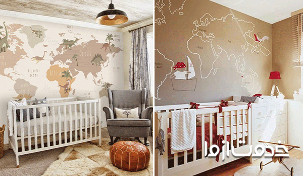 نقاشی اتاق خواب ساده کودکانه