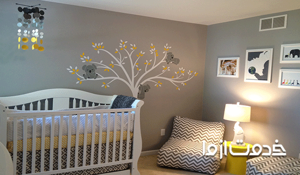 نقاشی اتاق کودک دخترانه