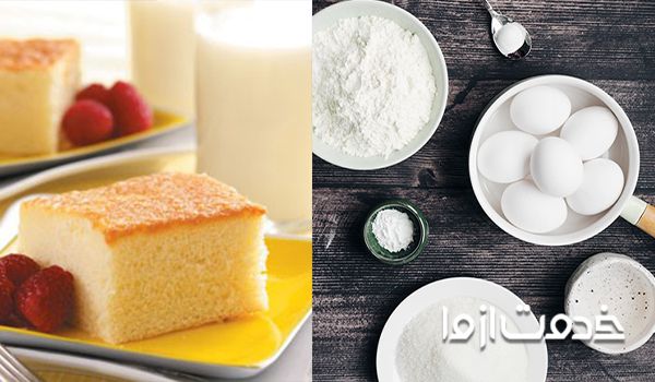 مواد لازم برای تهیه کیک اسفنجی