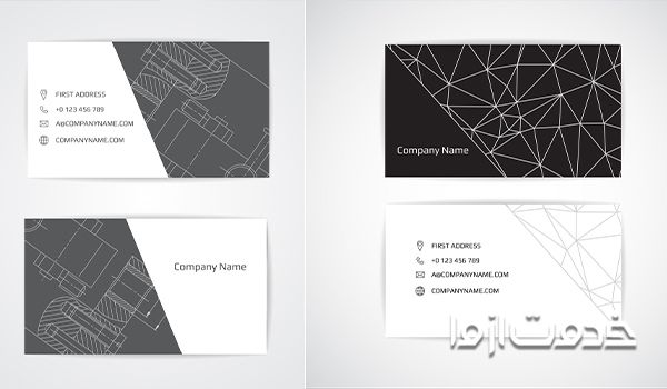 یک نمونه کارت ویزیت حرفه‌ای - نمونه کارت ویزیت مهندسی