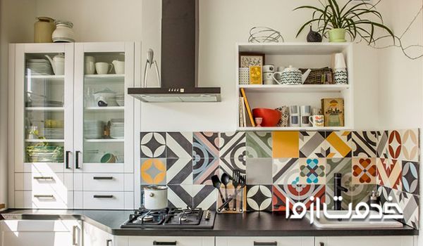 طرح کاشی فانتزی برای آشپزخانه