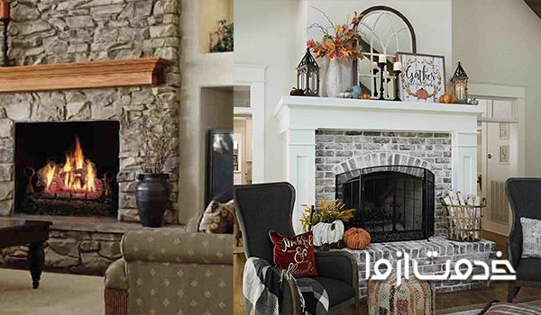 مدل شومینه سنگی کلاسیک