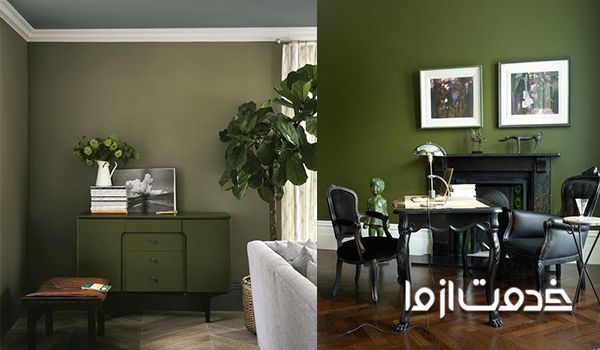 ترکیب رنگ سبز روشن با مشکی در نقاشی ساختمان