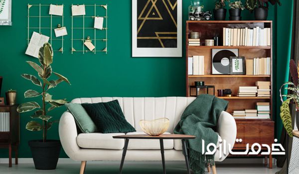ترکیب رنگ سبز چمنی با مقدار کمی سیاه در نقاشی ساختمان