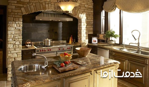 نصب سنگ آنتیک آشپزخانه