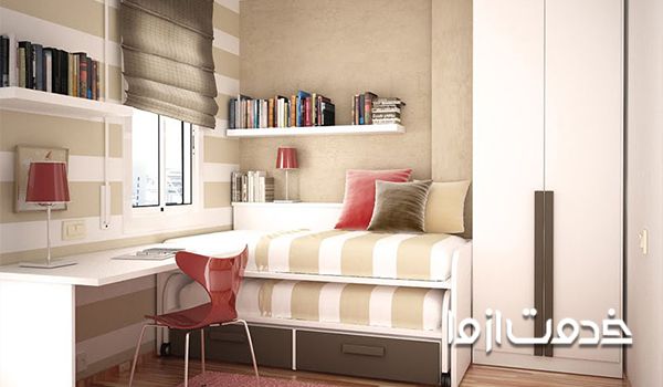 استفاده از فضای کافی اتاق خواب کوچک