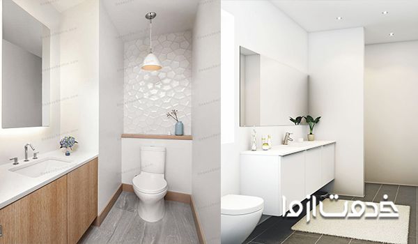 دکوراسیون سرویس بهداشتی و حمام خانه کوچک 