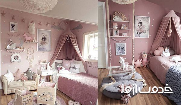 رنگ صورتی چرک در دکوراسیون اتاق خواب