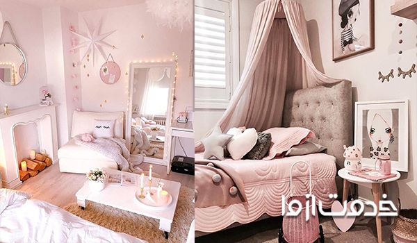رنگ صورتی پاستیلی برای دکوراسیون اتاق خواب